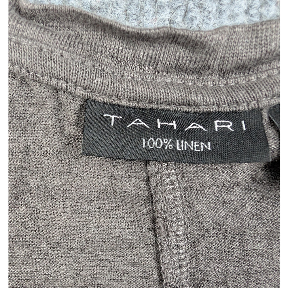 Tahari Short Sleeve V-Neck Tee in Taupe - Picture 5 of 11
